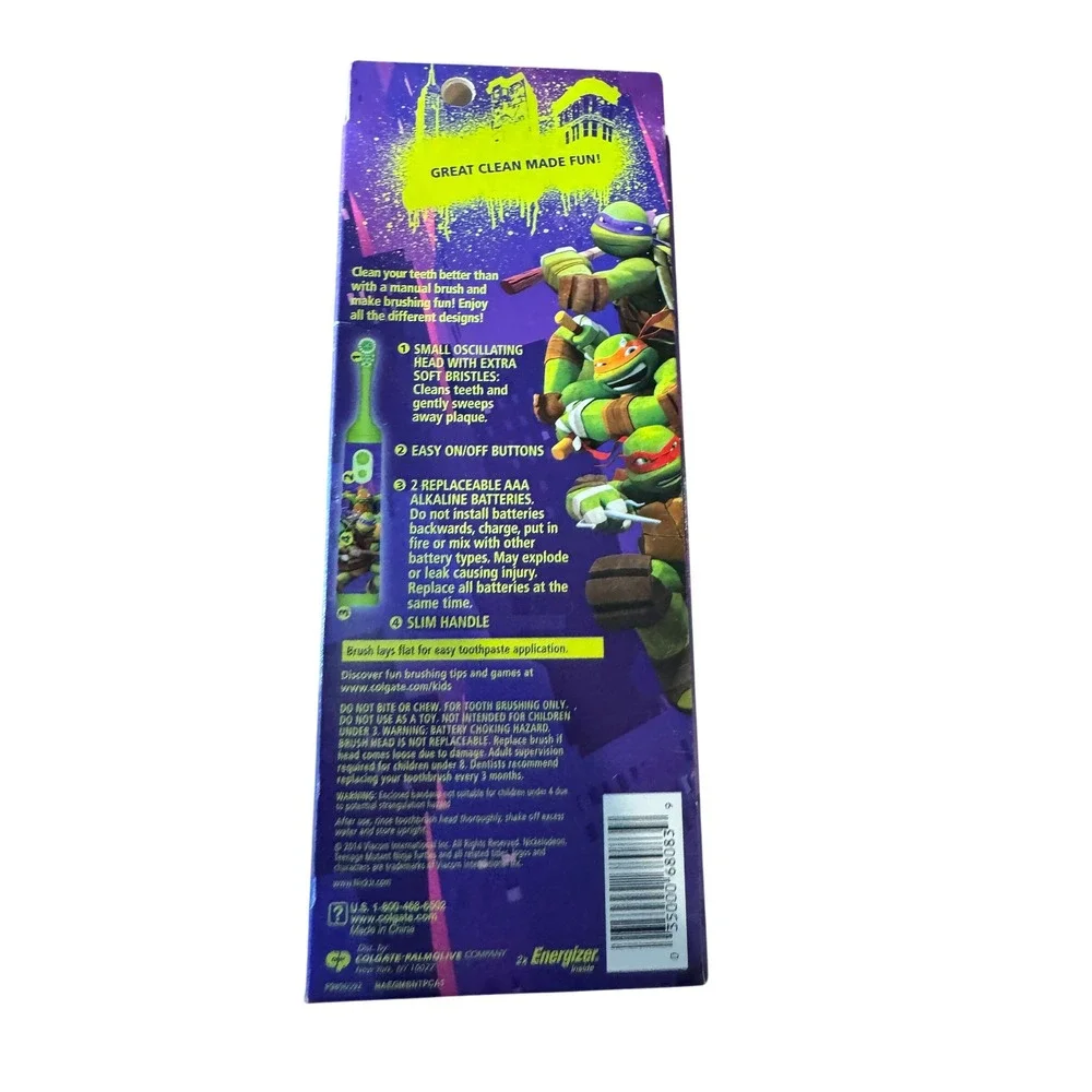 Colgate Teenage Mutant Ninja Turtles‎ Kids Electric Toothbrush & Eye Mask NEW